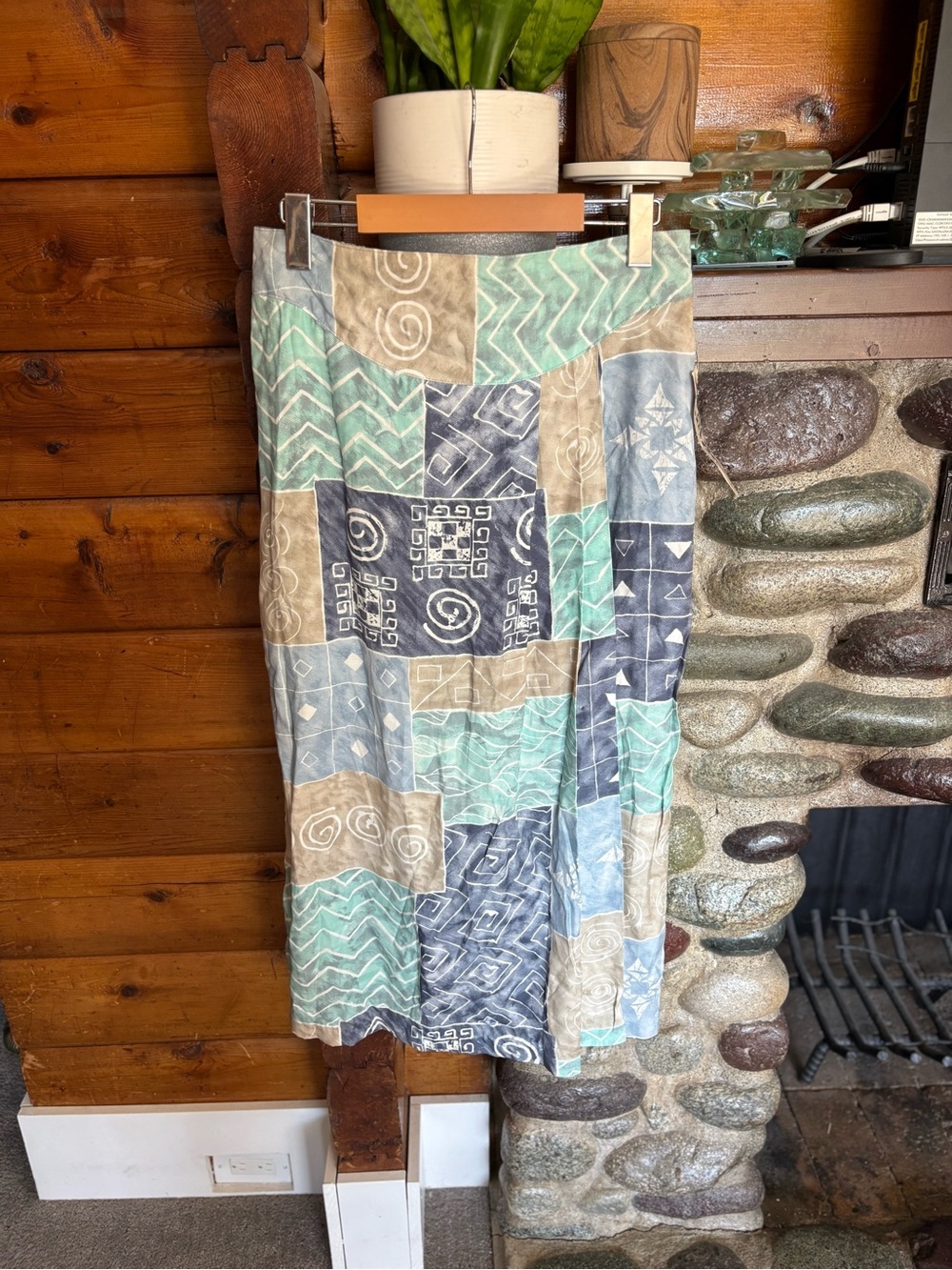 Vintage New Horizons Abstract Print Midi Skirt Made in Canada NWT